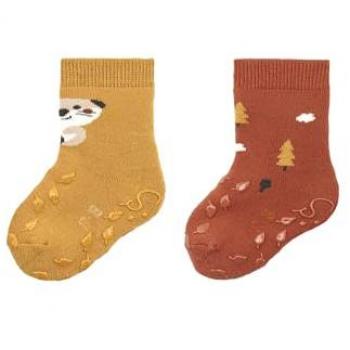 Chaussettes bébé multicolores ABS pack de 2 castors