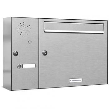 AL Edelstahl‑Briefkastensystem 1 Fach – Wandmontage, Post A4