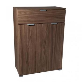 Mobiletto Rovere Grigio con 2 Ante e 1 Cassetto, Dimensioni 75x38x112 cm