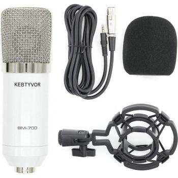 Micrófono Studio 3.5 mm BM‑700 con Soporte de Choque – Radio Broadcasting