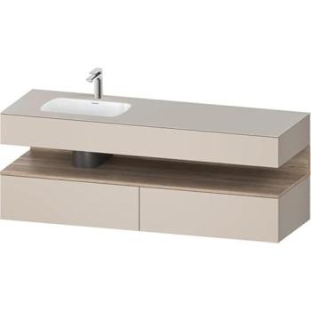 Kit lavabo et meuble sous‑lavabo Duravit Qatego blanc, dimensions 160 × 50 × 60 cm