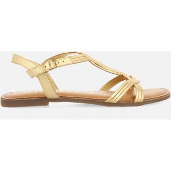 Gioseppo Cross-Strap Adjustable Ankle Flat Sandals Dark Gold EU 38