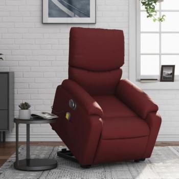 Sillón de masaje eléctrico rojo tinto