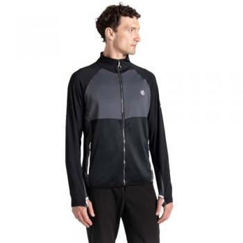 Sudadera con Cremallera Substratum II para Hombre, Negro, Secado Rápido y Estiramiento Core