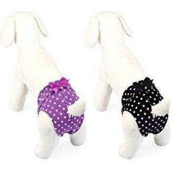 Mutandina in cotone elasticizzato per cani a pois
