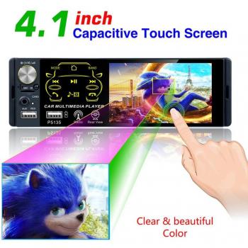 1 DIN 4.1 Inch MP5 Car Radio with HD Touch Screen, Bluetooth, and Dual USB Ports