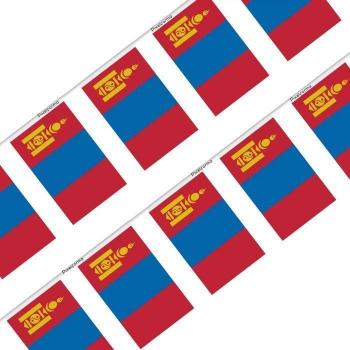 Mongolia Flag Ribbon Bundle – 100 Flags, 14x21 cm, Durable Polyester