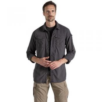 CRAGHOPPERS Uomo Adventure III Top Bianco a Manica Lunga