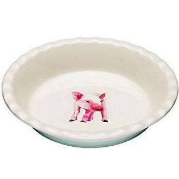 KitchenCraft Apple Farm 'Portia Pig' Round Ceramic Pie Dish