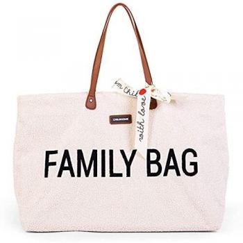 Borsa fasciatoio Childhome Family Bag Teddy Ecru