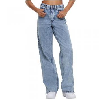 Classic Urban Wide‑Leg Denim Slit – Light Blue, 33, Women's fit