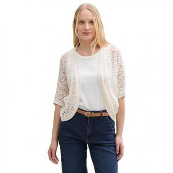 TOM TAILOR Weißer Loose‑Fit‑Bolero – Damen, 1046614, Gr. XXL