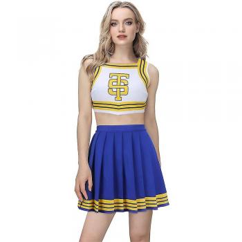 Uniforme Cheerleader Taylor Azul y Blanco para Fiesta