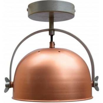 Plafondlamp met grijs accent en koperen rand, model AI WL 10 K PL van Urban Interiors, diameter 22 cm
