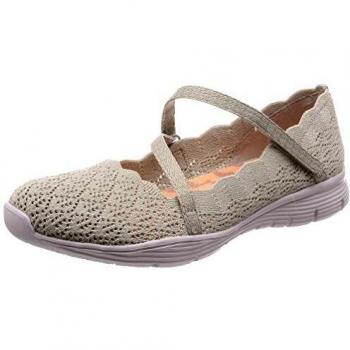 Skechers Women’s Seager Strike Out – Schmale schwarze Mary Jane mit Scalloped Engineered Knit, EU 42