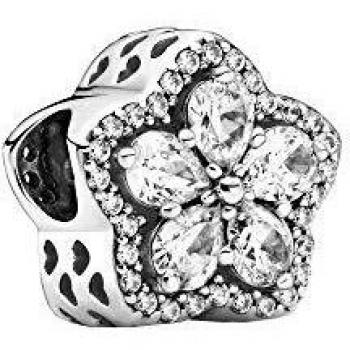 Pandora Charm en plata de ley Copo de Nieve Brillante en Pavé 799224C01, para Mujer