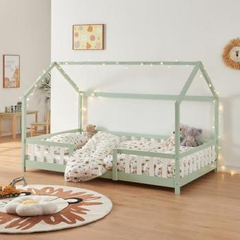 Letto per Cameretta 120x200 cm “Sami” Verde/bianco