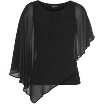 Festliche Chiffonbluse von Laura Scott – Schwarz, Größe 42, nachhaltiges Material