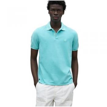 Men’s Ecoalf Tedan Polo, Light Tourquise, Short Sleeve, S