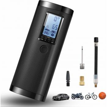 Vastar 0‑100 PSI Elektrische Luftpumpe mit eingebautem LCD‑Display und Taschenlampe