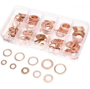 200pcs M5-M14 Flat Copper Ring Washers