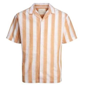 Camicia corta Jack & Jones Peach Caramel summer fit relax L