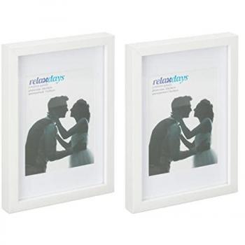 Bilderrahmen 2er Set, 20x30 cm, Fotorahmen, Weiß, Hoch