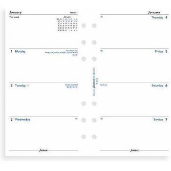 Filofax Personal Week on Two Pages English Monday Start 2020 Refill