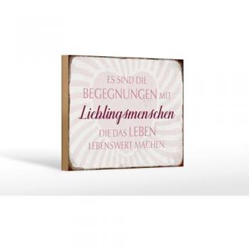 Dekoratives Holzschild „Lieblingsmenschen – Leben“ 18×12 cm