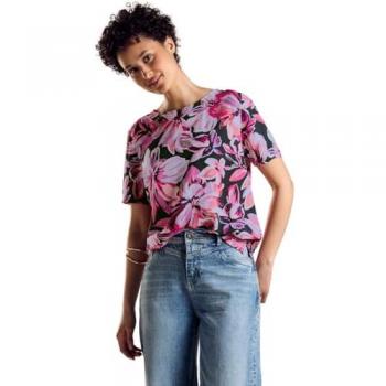 Street One Damen Materialmix T-Shirt Magnolia Pink Größe 42