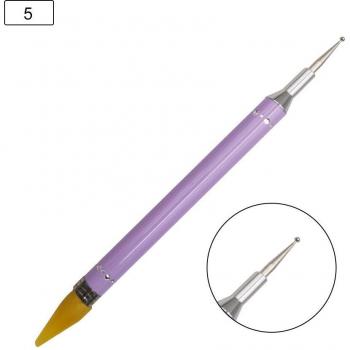 Double-Ended Nail Decoration Tool with Rhinestones