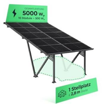 Solarway 5000 Watt Solar-Carport für PKW
