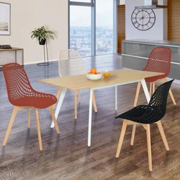 Pacchetto 4 sedie Mandy Nero, Terracotta e Beige