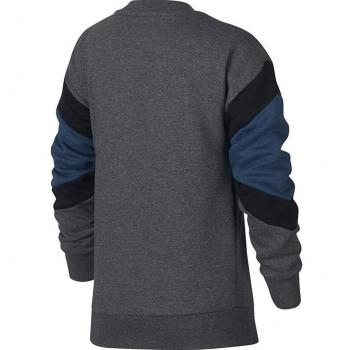 T-shirt Garçon Nike B NK AIR Crew, Anthracite chiné/Bleu/Noir