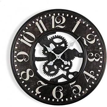 Versa Gedinne Reloj de Pared para Decoración, Medidas 59 x 2 x 59 cm, Metal, Color Negro, Ideal para Cocina, Salón, Comedor o Habitación