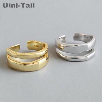 Uini-Tail 925 Silver Smooth Wave Open Ring