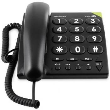Doro Großtastentelefon PhoneEasy 311c schwarz Hörgeräte Kompatibel NEU OVP