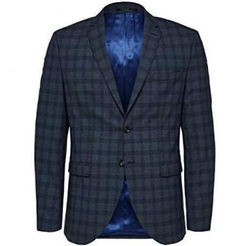 Selected Homme NOS Men's SLHSLIM-MYLOLOGAN Navy Check Jacket