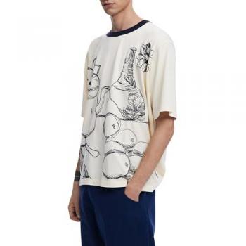 Desigual Uomo – Maglia Natura Morta in Bianco (XL)