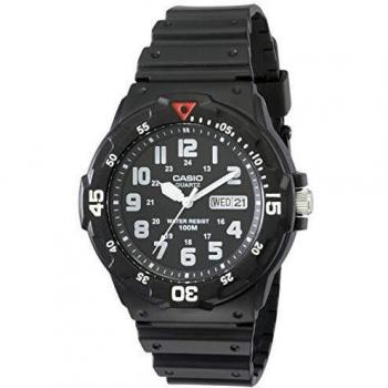 Casio Montre Quartz Analogique avec Cadran Noir et Bracelet Résine Noir