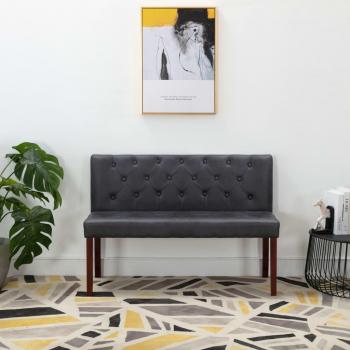 Moderne Sitzbank 120 cm in Grau aus Wildleder-Optik