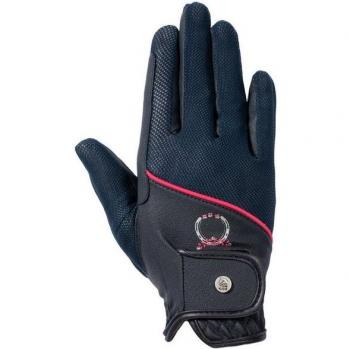 Guanti Equitazione Estivi per Bambini 8 Anni, Traspiranti, Blu Scuro, Modello Aymee