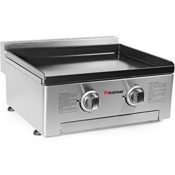 Plancha de asado a gas FireFriend BQ-6394, dos quemadores, acero inoxidable, dimensiones 57 x 28 x 60 cm