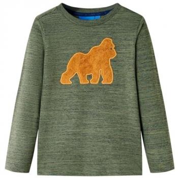 T-shirt Caqui Mesclado para Meninos e Meninas 92