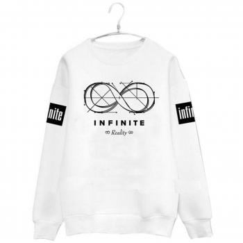 COCO clothing Damen Frühjahr Herbst Infinite Alphabet Druck Rundhals Sport Top Pullover Frauen College Langarm T-Shirt Freizeit Baseball Pulli Jumper Sweatshirt (L, Weiß)