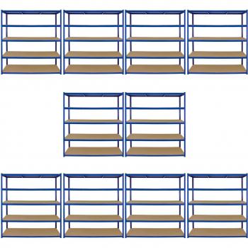 Étagères Métalliques 10 Baies 5 Niveaux 160x60 cm