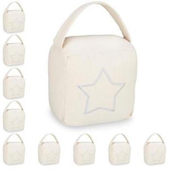 Relaxdays Blocchi Porta – Kit di 10 con Stile Beige