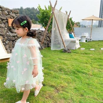 Ropa de bebé niña vestido de princesa verde con encaje