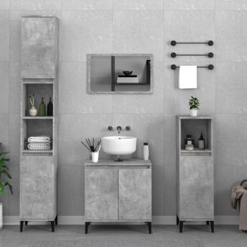 Set de meubles de salle de bain 3 pcs gris béton