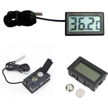 Mini Black LCD Thermometer for Reptile Care